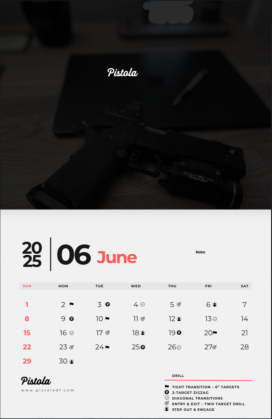 Dry Fire Training Calendar